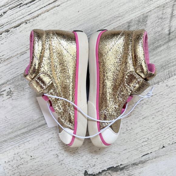 See Kai Run Belmont II Gold Shine Girls High-Top Sneakers Toddler Size 7 New - Picture 2 of 9